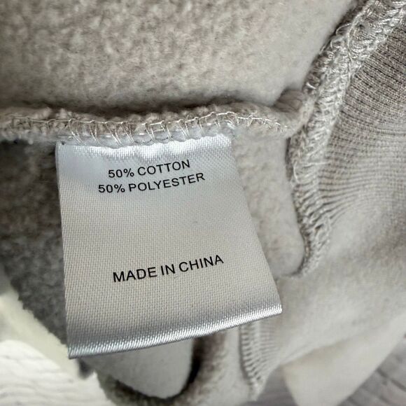 White Fox Hoodie Size L/XL Grey Beige - Picture 6 of 6